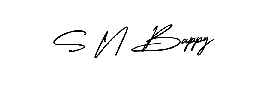 S N Bappy stylish signature style. Best Handwritten Sign (AmerikaSignatureDemo-Regular) for my name. Handwritten Signature Collection Ideas for my name S N Bappy. S N Bappy signature style 3 images and pictures png
