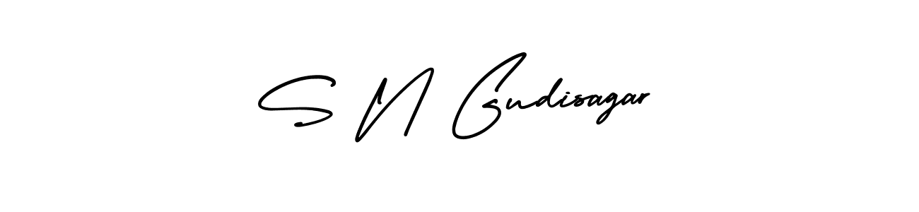 How to make S N Gudisagar signature? AmerikaSignatureDemo-Regular is a professional autograph style. Create handwritten signature for S N Gudisagar name. S N Gudisagar signature style 3 images and pictures png