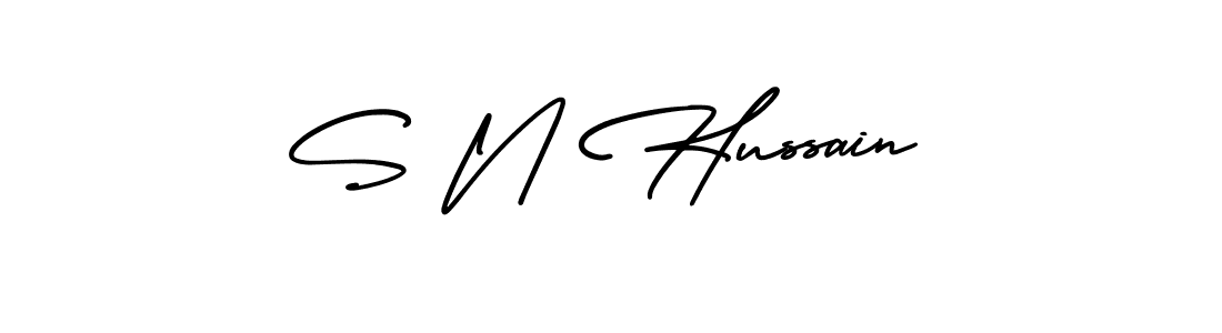 Also You can easily find your signature by using the search form. We will create S N Hussain name handwritten signature images for you free of cost using AmerikaSignatureDemo-Regular sign style. S N Hussain signature style 3 images and pictures png