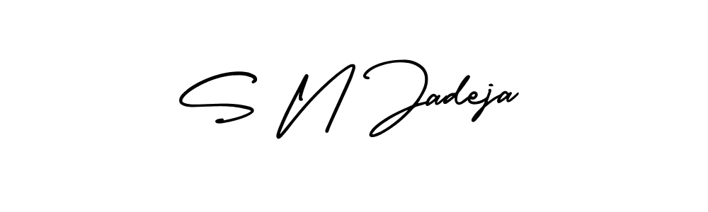 This is the best signature style for the S N Jadeja name. Also you like these signature font (AmerikaSignatureDemo-Regular). Mix name signature. S N Jadeja signature style 3 images and pictures png