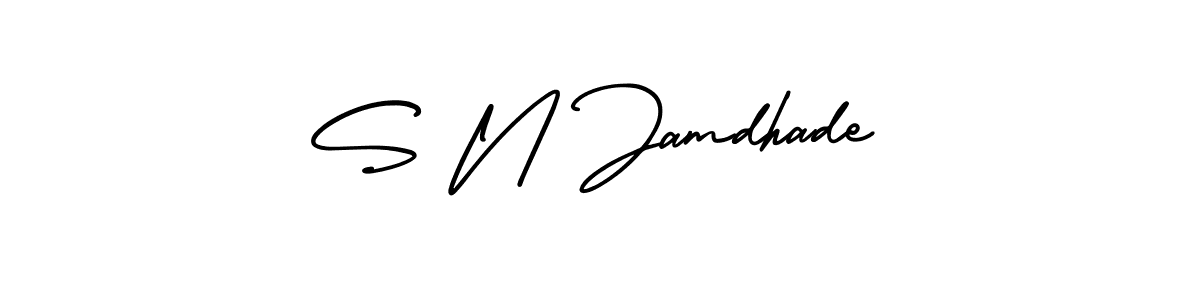 Create a beautiful signature design for name S N Jamdhade. With this signature (AmerikaSignatureDemo-Regular) fonts, you can make a handwritten signature for free. S N Jamdhade signature style 3 images and pictures png