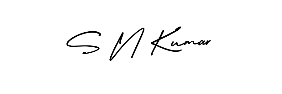 Use a signature maker to create a handwritten signature online. With this signature software, you can design (AmerikaSignatureDemo-Regular) your own signature for name S N Kumar. S N Kumar signature style 3 images and pictures png