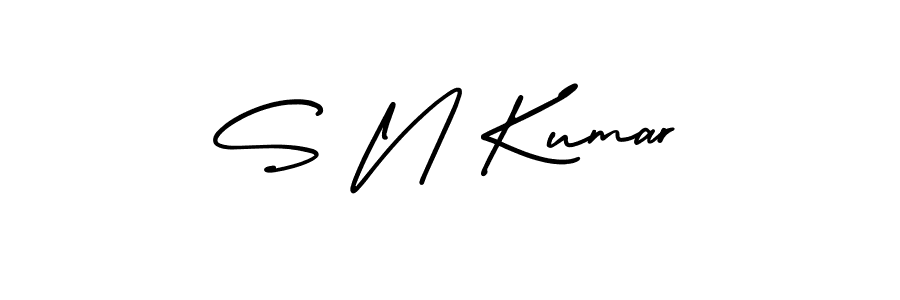 Use a signature maker to create a handwritten signature online. With this signature software, you can design (AmerikaSignatureDemo-Regular) your own signature for name S N Kumar. S N Kumar signature style 3 images and pictures png