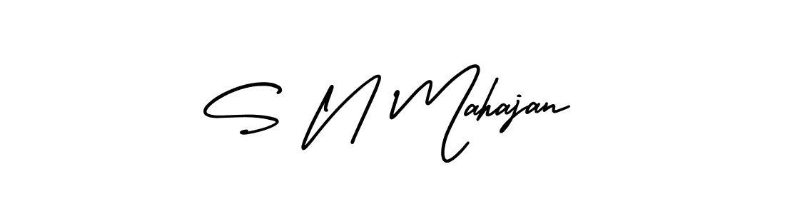 Use a signature maker to create a handwritten signature online. With this signature software, you can design (AmerikaSignatureDemo-Regular) your own signature for name S N Mahajan. S N Mahajan signature style 3 images and pictures png