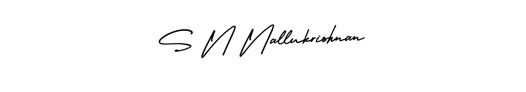 Make a beautiful signature design for name S N Nallukrishnan. With this signature (AmerikaSignatureDemo-Regular) style, you can create a handwritten signature for free. S N Nallukrishnan signature style 3 images and pictures png