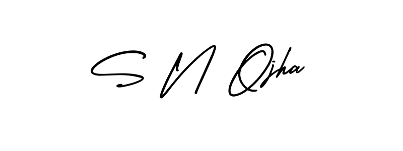 S N Ojha stylish signature style. Best Handwritten Sign (AmerikaSignatureDemo-Regular) for my name. Handwritten Signature Collection Ideas for my name S N Ojha. S N Ojha signature style 3 images and pictures png