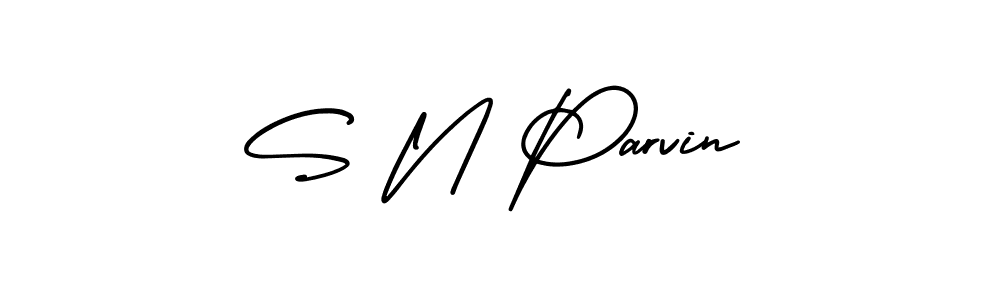 Also You can easily find your signature by using the search form. We will create S N Parvin name handwritten signature images for you free of cost using AmerikaSignatureDemo-Regular sign style. S N Parvin signature style 3 images and pictures png