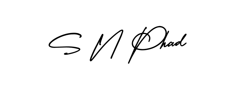 S N Phad stylish signature style. Best Handwritten Sign (AmerikaSignatureDemo-Regular) for my name. Handwritten Signature Collection Ideas for my name S N Phad. S N Phad signature style 3 images and pictures png