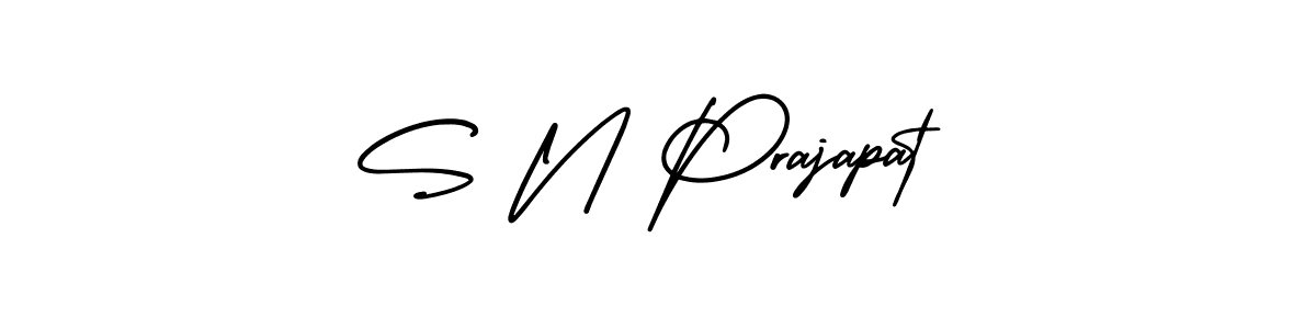 S N Prajapat stylish signature style. Best Handwritten Sign (AmerikaSignatureDemo-Regular) for my name. Handwritten Signature Collection Ideas for my name S N Prajapat. S N Prajapat signature style 3 images and pictures png
