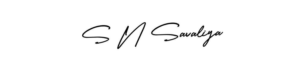 It looks lik you need a new signature style for name S N Savaliya. Design unique handwritten (AmerikaSignatureDemo-Regular) signature with our free signature maker in just a few clicks. S N Savaliya signature style 3 images and pictures png