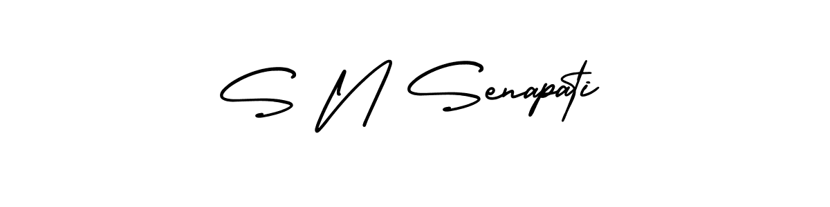 Design your own signature with our free online signature maker. With this signature software, you can create a handwritten (AmerikaSignatureDemo-Regular) signature for name S N Senapati. S N Senapati signature style 3 images and pictures png