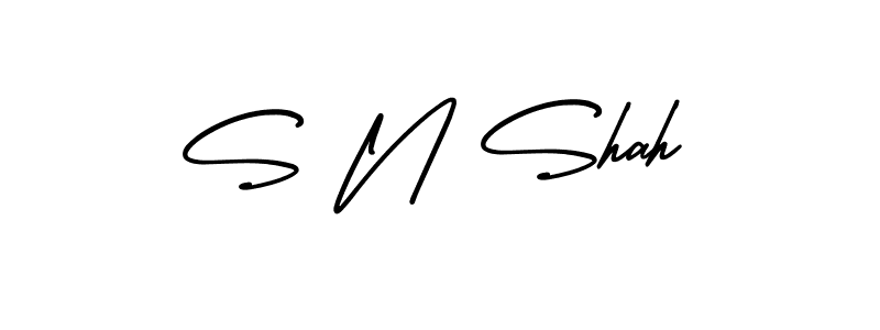 Also You can easily find your signature by using the search form. We will create S N Shah name handwritten signature images for you free of cost using AmerikaSignatureDemo-Regular sign style. S N Shah signature style 3 images and pictures png