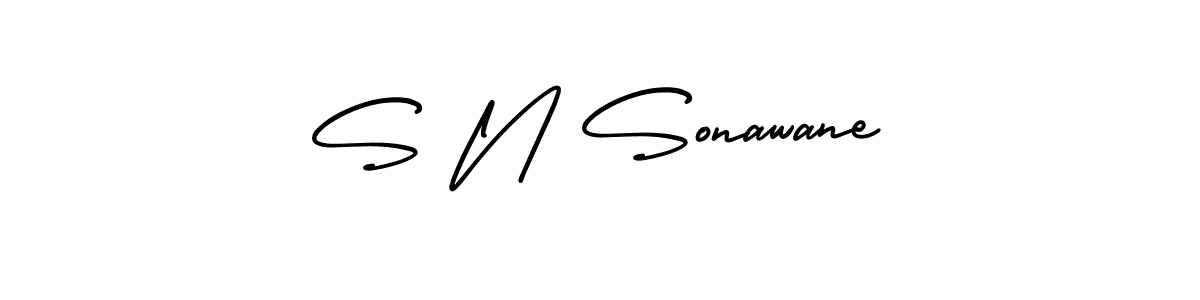 if you are searching for the best signature style for your name S N Sonawane. so please give up your signature search. here we have designed multiple signature styles  using AmerikaSignatureDemo-Regular. S N Sonawane signature style 3 images and pictures png