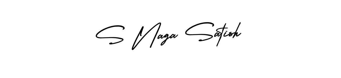 Make a short S Naga Satish signature style. Manage your documents anywhere anytime using AmerikaSignatureDemo-Regular. Create and add eSignatures, submit forms, share and send files easily. S Naga Satish signature style 3 images and pictures png