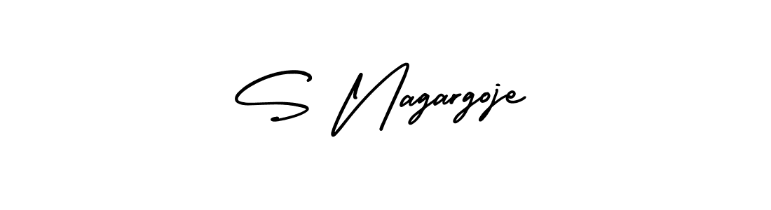 You should practise on your own different ways (AmerikaSignatureDemo-Regular) to write your name (S Nagargoje) in signature. don't let someone else do it for you. S Nagargoje signature style 3 images and pictures png