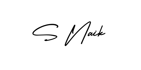 How to make S Naik name signature. Use AmerikaSignatureDemo-Regular style for creating short signs online. This is the latest handwritten sign. S Naik signature style 3 images and pictures png