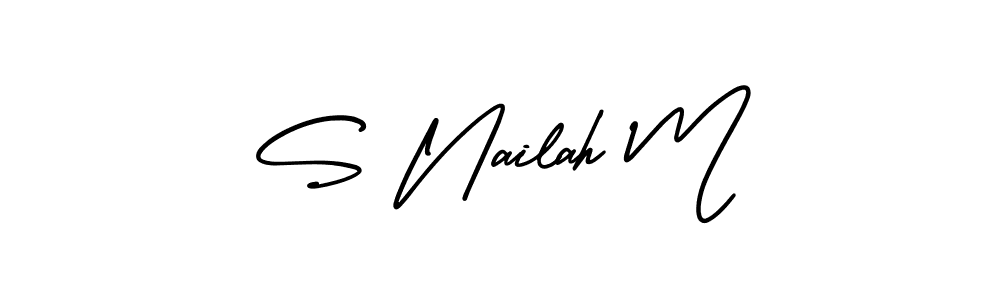 How to make S Nailah M signature? AmerikaSignatureDemo-Regular is a professional autograph style. Create handwritten signature for S Nailah M name. S Nailah M signature style 3 images and pictures png