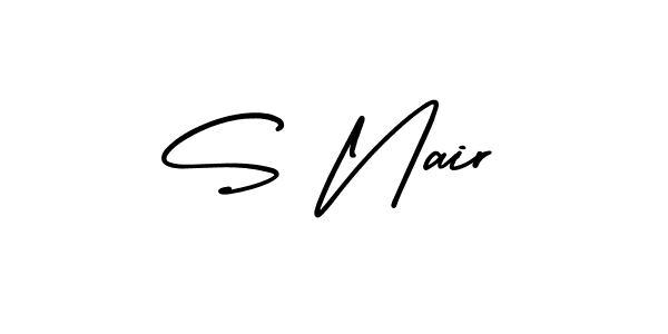 if you are searching for the best signature style for your name S Nair. so please give up your signature search. here we have designed multiple signature styles  using AmerikaSignatureDemo-Regular. S Nair signature style 3 images and pictures png
