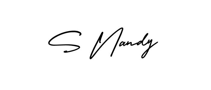It looks lik you need a new signature style for name S Nandy. Design unique handwritten (AmerikaSignatureDemo-Regular) signature with our free signature maker in just a few clicks. S Nandy signature style 3 images and pictures png