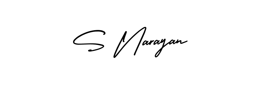 S Narayan stylish signature style. Best Handwritten Sign (AmerikaSignatureDemo-Regular) for my name. Handwritten Signature Collection Ideas for my name S Narayan. S Narayan signature style 3 images and pictures png