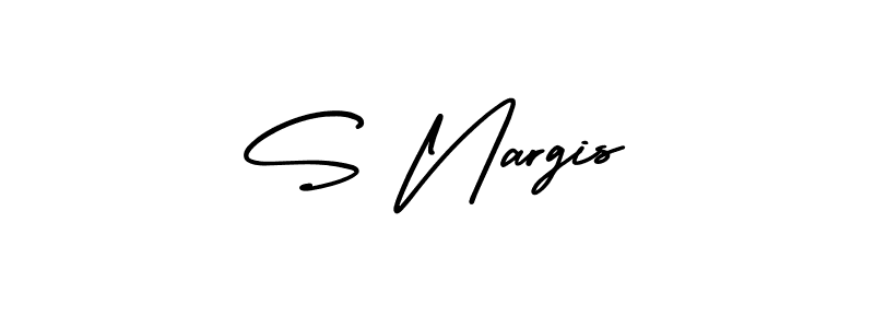 Also You can easily find your signature by using the search form. We will create S Nargis name handwritten signature images for you free of cost using AmerikaSignatureDemo-Regular sign style. S Nargis signature style 3 images and pictures png