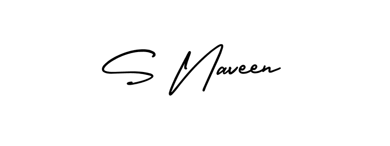 The best way (AmerikaSignatureDemo-Regular) to make a short signature is to pick only two or three words in your name. The name S Naveen include a total of six letters. For converting this name. S Naveen signature style 3 images and pictures png