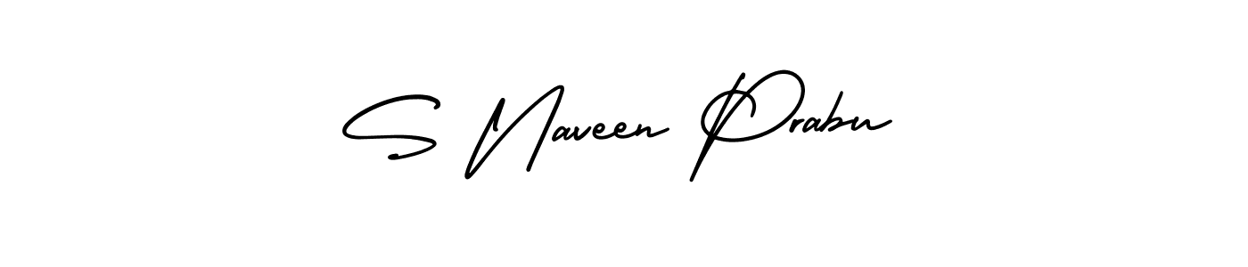 Use a signature maker to create a handwritten signature online. With this signature software, you can design (AmerikaSignatureDemo-Regular) your own signature for name S Naveen Prabu. S Naveen Prabu signature style 3 images and pictures png