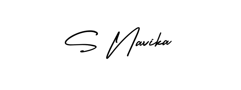 Best and Professional Signature Style for S Navika. AmerikaSignatureDemo-Regular Best Signature Style Collection. S Navika signature style 3 images and pictures png