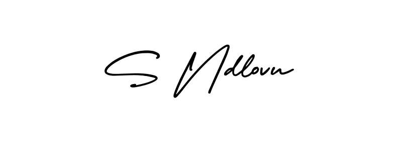 S Ndlovu stylish signature style. Best Handwritten Sign (AmerikaSignatureDemo-Regular) for my name. Handwritten Signature Collection Ideas for my name S Ndlovu. S Ndlovu signature style 3 images and pictures png