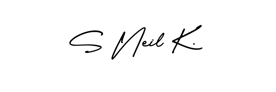 This is the best signature style for the S Neil K. name. Also you like these signature font (AmerikaSignatureDemo-Regular). Mix name signature. S Neil K. signature style 3 images and pictures png