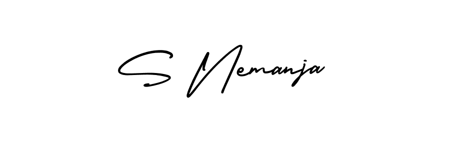 S Nemanja stylish signature style. Best Handwritten Sign (AmerikaSignatureDemo-Regular) for my name. Handwritten Signature Collection Ideas for my name S Nemanja. S Nemanja signature style 3 images and pictures png