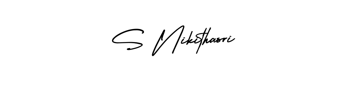 Also we have S Nikithasri name is the best signature style. Create professional handwritten signature collection using AmerikaSignatureDemo-Regular autograph style. S Nikithasri signature style 3 images and pictures png