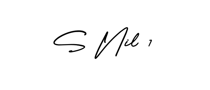 Use a signature maker to create a handwritten signature online. With this signature software, you can design (AmerikaSignatureDemo-Regular) your own signature for name S Nil 7. S Nil 7 signature style 3 images and pictures png