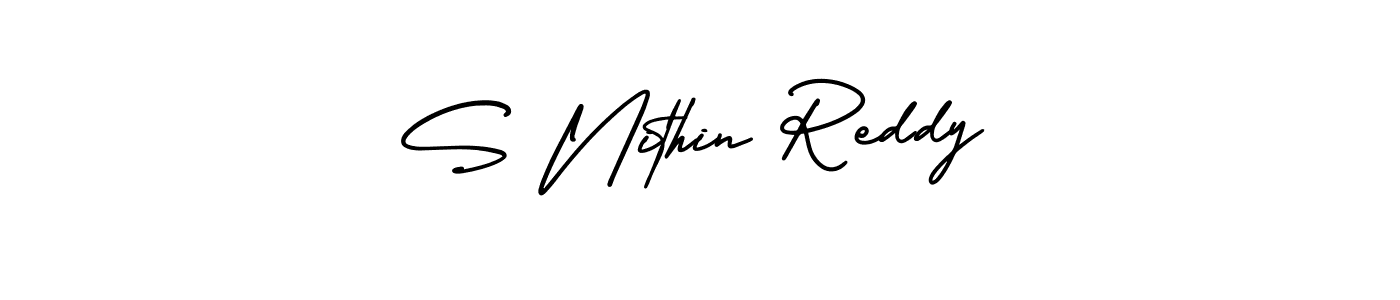 How to make S Nithin Reddy name signature. Use AmerikaSignatureDemo-Regular style for creating short signs online. This is the latest handwritten sign. S Nithin Reddy signature style 3 images and pictures png