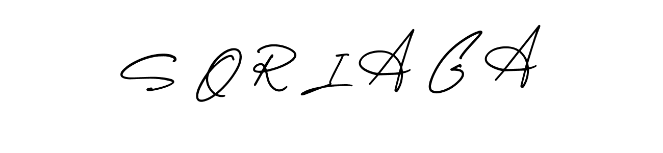 S O R I A G A stylish signature style. Best Handwritten Sign (AmerikaSignatureDemo-Regular) for my name. Handwritten Signature Collection Ideas for my name S O R I A G A. S O R I A G A signature style 3 images and pictures png