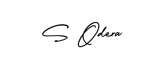 How to make S Odera name signature. Use AmerikaSignatureDemo-Regular style for creating short signs online. This is the latest handwritten sign. S Odera signature style 3 images and pictures png