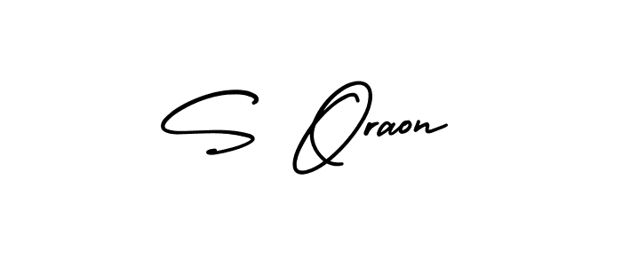 Use a signature maker to create a handwritten signature online. With this signature software, you can design (AmerikaSignatureDemo-Regular) your own signature for name S Oraon. S Oraon signature style 3 images and pictures png