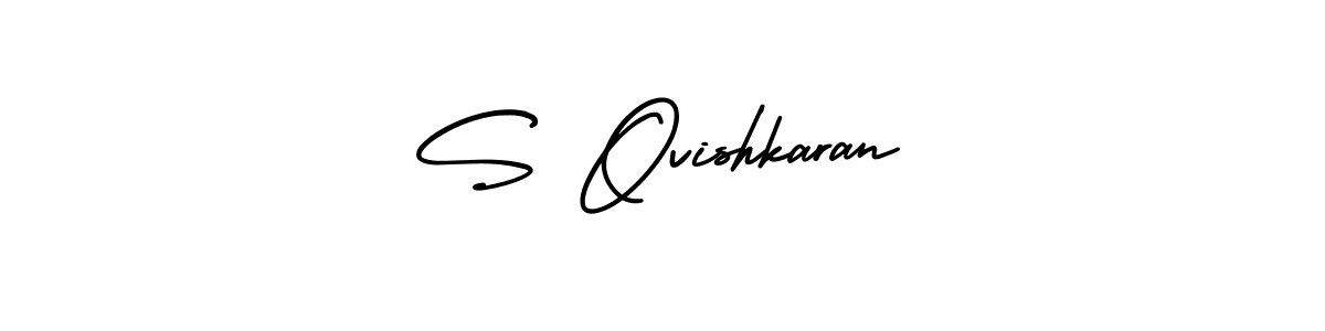 if you are searching for the best signature style for your name S Ovishkaran. so please give up your signature search. here we have designed multiple signature styles  using AmerikaSignatureDemo-Regular. S Ovishkaran signature style 3 images and pictures png