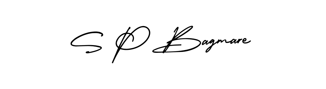 S P Bagmare stylish signature style. Best Handwritten Sign (AmerikaSignatureDemo-Regular) for my name. Handwritten Signature Collection Ideas for my name S P Bagmare. S P Bagmare signature style 3 images and pictures png