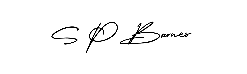 The best way (AmerikaSignatureDemo-Regular) to make a short signature is to pick only two or three words in your name. The name S P Barnes include a total of six letters. For converting this name. S P Barnes signature style 3 images and pictures png