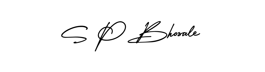 Make a beautiful signature design for name S P Bhosale. With this signature (AmerikaSignatureDemo-Regular) style, you can create a handwritten signature for free. S P Bhosale signature style 3 images and pictures png