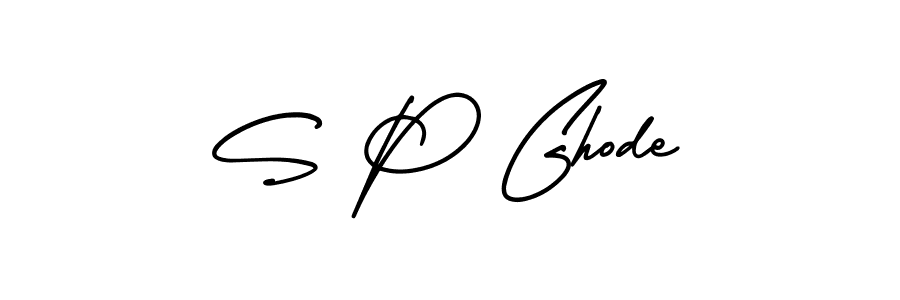 Make a beautiful signature design for name S P Ghode. With this signature (AmerikaSignatureDemo-Regular) style, you can create a handwritten signature for free. S P Ghode signature style 3 images and pictures png