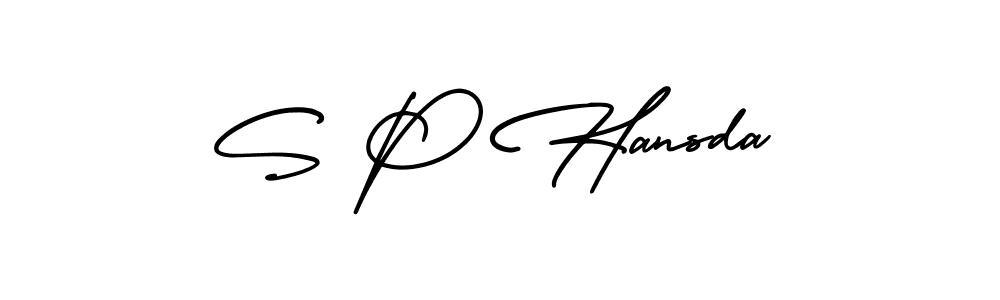 This is the best signature style for the S P Hansda name. Also you like these signature font (AmerikaSignatureDemo-Regular). Mix name signature. S P Hansda signature style 3 images and pictures png