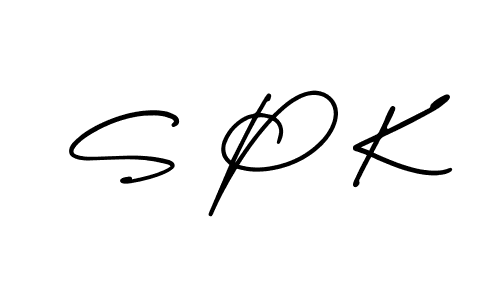 S P K stylish signature style. Best Handwritten Sign (AmerikaSignatureDemo-Regular) for my name. Handwritten Signature Collection Ideas for my name S P K. S P K signature style 3 images and pictures png