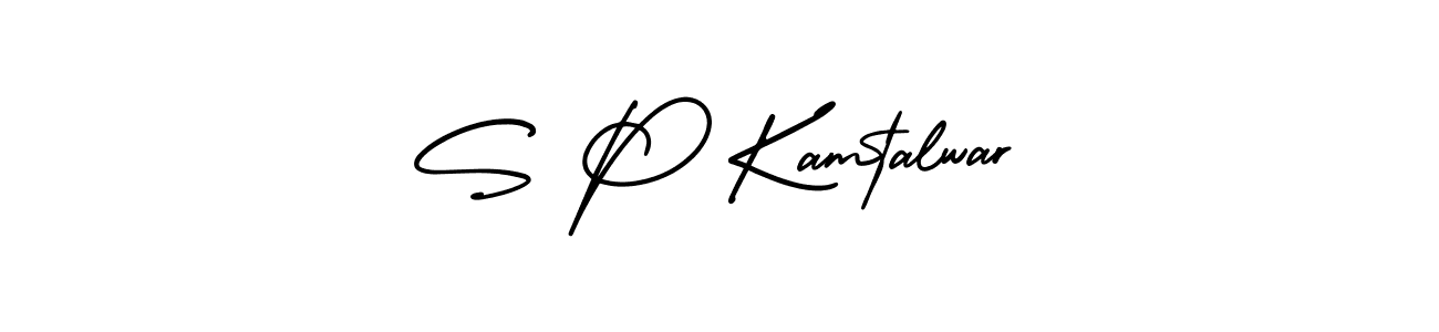 Use a signature maker to create a handwritten signature online. With this signature software, you can design (AmerikaSignatureDemo-Regular) your own signature for name S P Kamtalwar. S P Kamtalwar signature style 3 images and pictures png