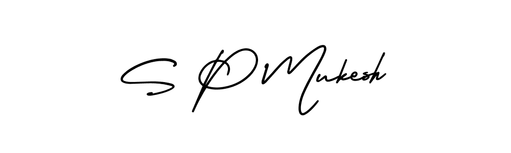 Make a beautiful signature design for name S P Mukesh. With this signature (AmerikaSignatureDemo-Regular) style, you can create a handwritten signature for free. S P Mukesh signature style 3 images and pictures png