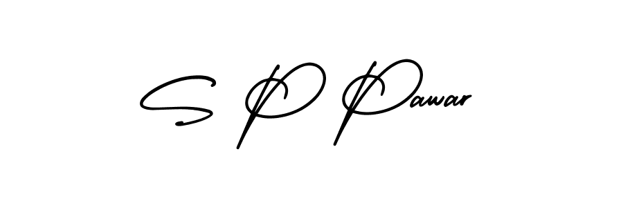 Make a beautiful signature design for name S P Pawar. With this signature (AmerikaSignatureDemo-Regular) style, you can create a handwritten signature for free. S P Pawar signature style 3 images and pictures png