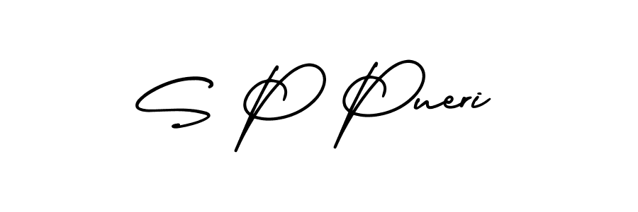 Design your own signature with our free online signature maker. With this signature software, you can create a handwritten (AmerikaSignatureDemo-Regular) signature for name S P Pueri. S P Pueri signature style 3 images and pictures png