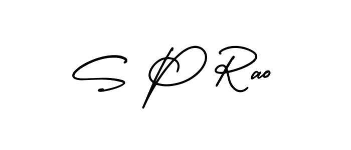 Make a beautiful signature design for name S P Rao. With this signature (AmerikaSignatureDemo-Regular) style, you can create a handwritten signature for free. S P Rao signature style 3 images and pictures png