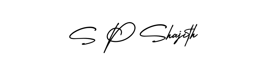 S P Shajith stylish signature style. Best Handwritten Sign (AmerikaSignatureDemo-Regular) for my name. Handwritten Signature Collection Ideas for my name S P Shajith. S P Shajith signature style 3 images and pictures png